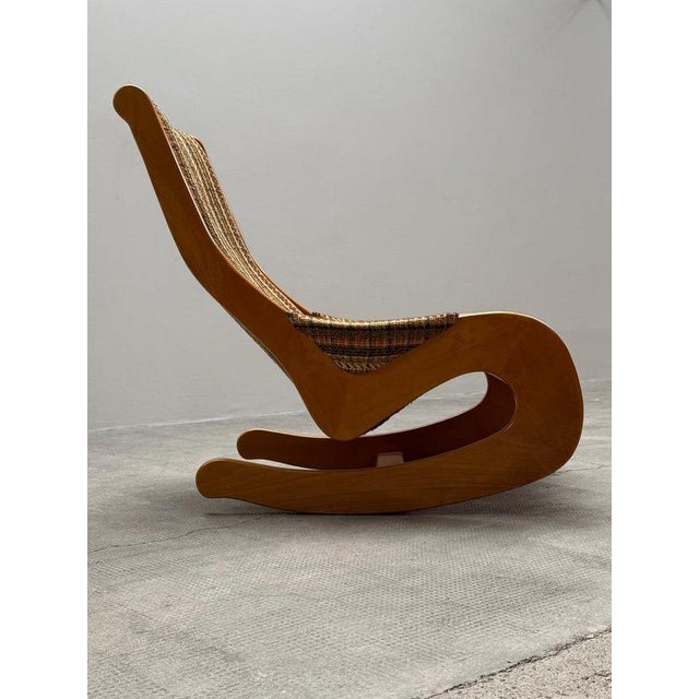 1960s Vintage Rocking Chair in Beech Wood and Bouclé from Casala, Germany, 1960s For Sale - Image 5 of 17