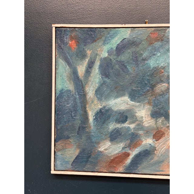 Mid-Century Modern Bengt Delefors, Blue Composition, 1950s, Oil on Canvas, Framed For Sale - Image 3 of 18