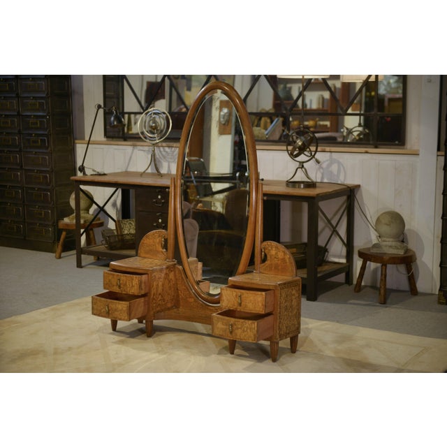 Art Deco Cheval Mirror attributed to Octave Dupont, 1930s For Sale - Image 4 of 15