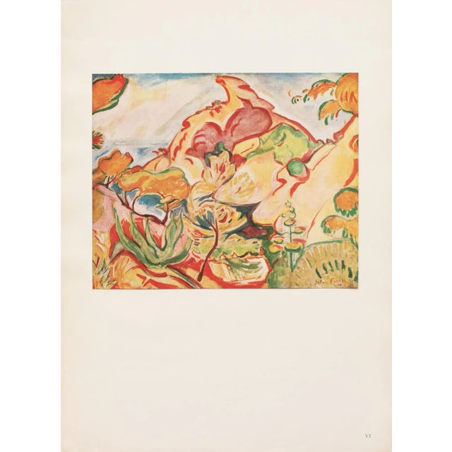 Raspberry Red 1943 After Othon Friesz "Paysage a La Ciotat", First Edition Parisian Offset Lithograph For Sale - Image 8 of 8