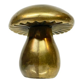 MCM Danish Brass Mushroom Art Objet Paperweight Decor For Sale