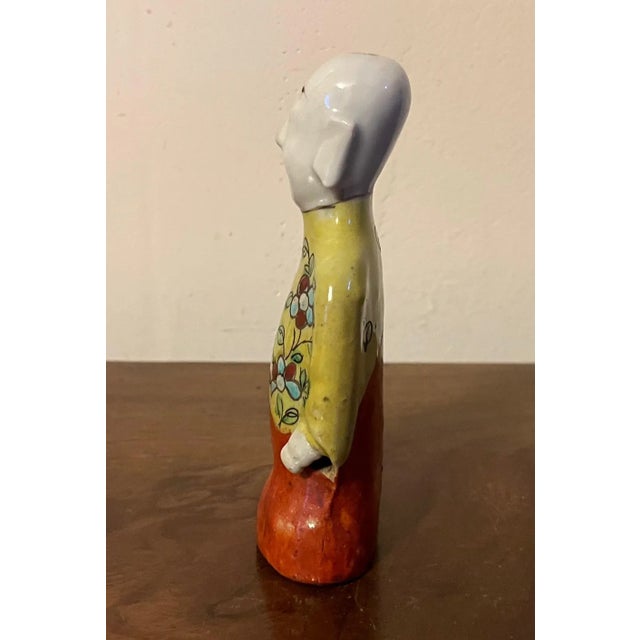 Antique 19th Century Chinese Export Porcelain Ho Ho Boy Joss Stick Figure for Incense For Sale In New York - Image 6 of 13