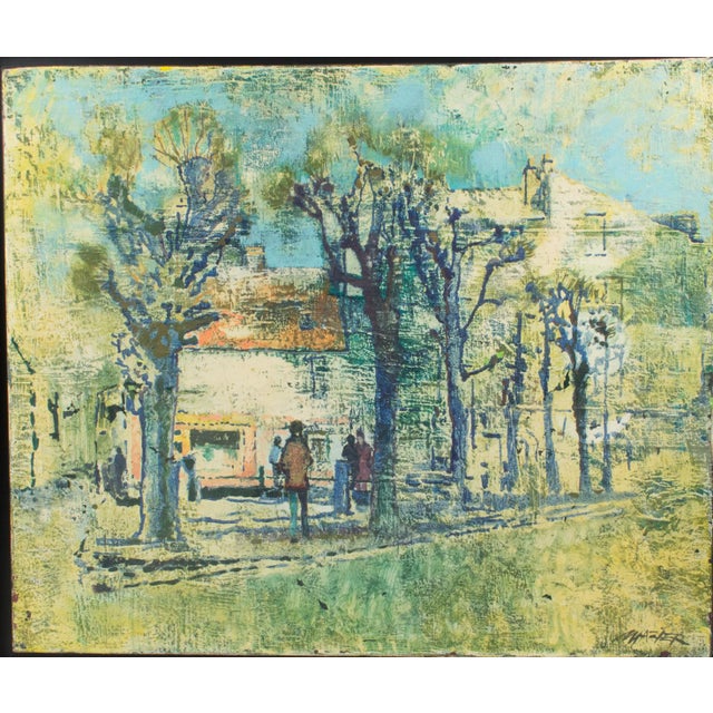 The Blue Trees, Oil on Canvas Painting by Claude Richard Mazier, Circa 1950 For Sale - Image 4 of 14
