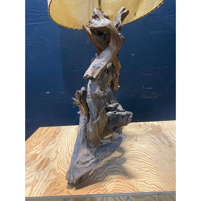 Mid-Century Modern Large 1940's Driftwood Table Lamp For Sale - Image 3 of 12