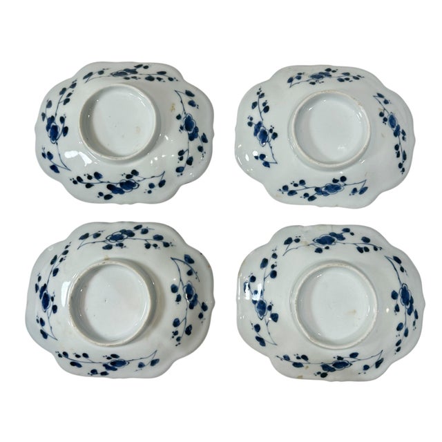 Japanese Early 1900s Blue and White Japanese Dishes - Set of 4 For Sale - Image 3 of 5