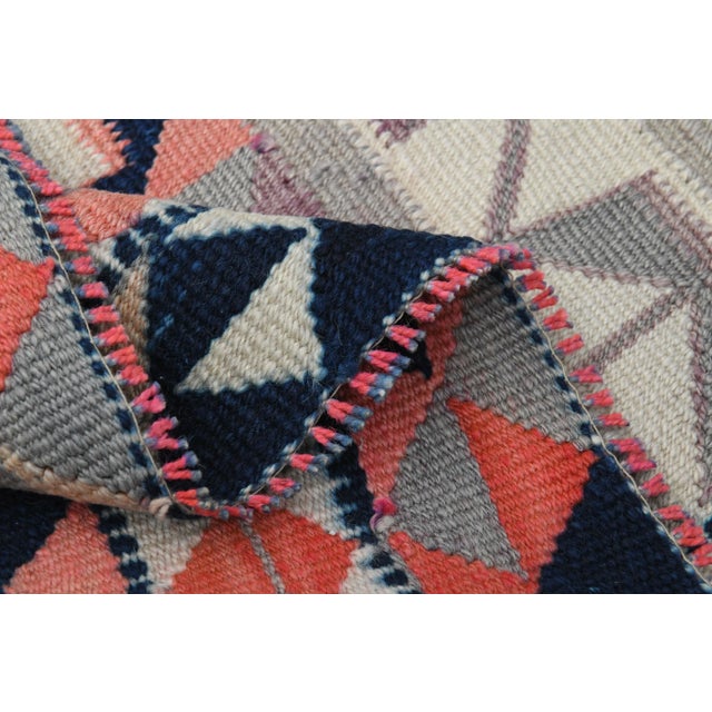 1970s 1970s Vintage Turkish Oushak Handmade Wool Cotton Orange Runner Rug For Sale - Image 5 of 11