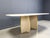 Metal Vintage Italian Travertine and Brass Dining Table, 1970s For Sale - Image 7 of 7