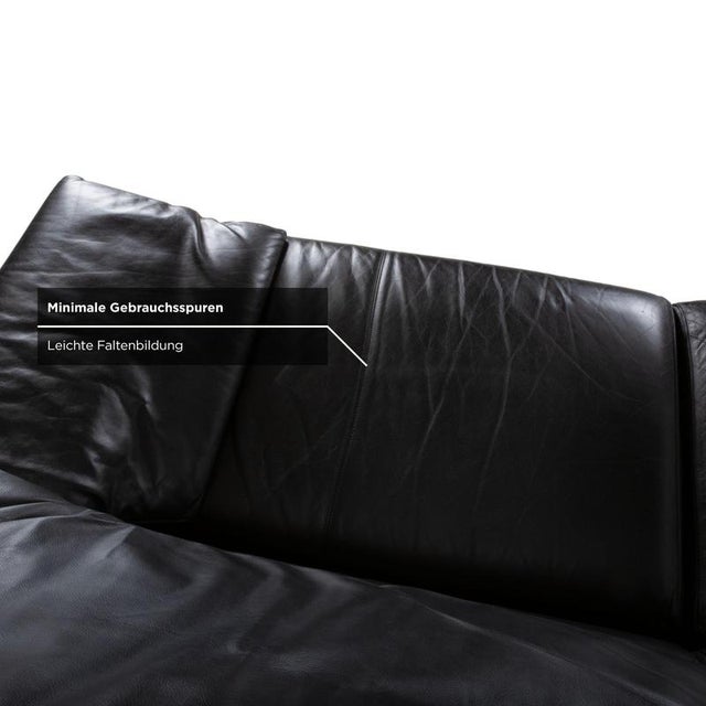 Alanda 3-Seater Sofa in Black Leather by Paolo Piva for B&b Italia / C&b Italia For Sale - Image 11 of 17