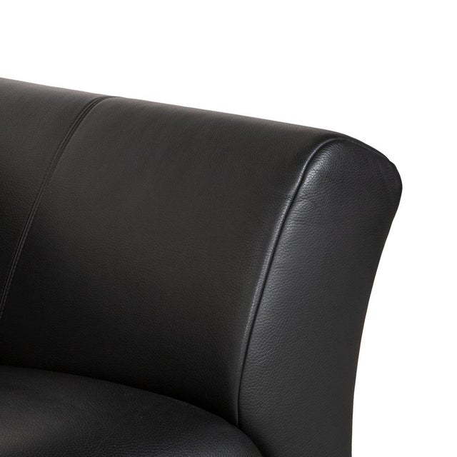 Model 322 3-Seater Sofa in Black Leather from Rolf Benz For Sale - Image 5 of 12