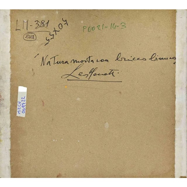 Lea Monetti, Still Life with White Jug, Tempera Painting, 1990s For Sale - Image 4 of 5