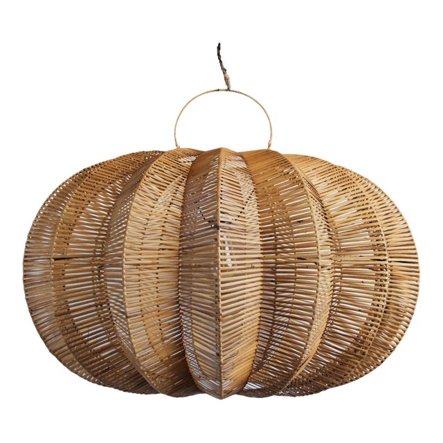 Split Stain Pumpkin Pendant Light 40" For Sale