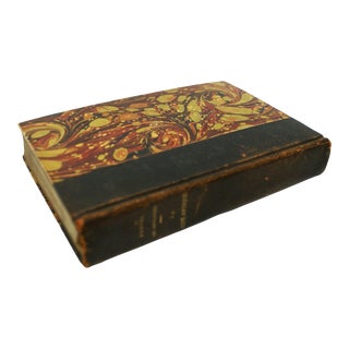 Traditional French Marbled Paper and Leather Decorative Book Cite Antique 1905 For Sale