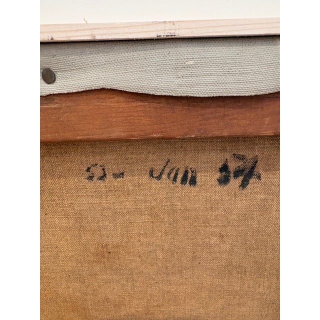 Vintage Abstract Expressionist MCM Oil Painting on Canvas, Framed, Robert Ludwig, 1954 For Sale - Image 10 of 10