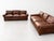Modern Vintage Cognac Top Leather 3-Seater Sofas, Pair For Sale - Image 3 of 17