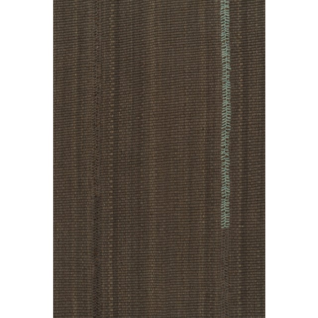 Rug & Kilim’s Contemporary Kilim in Brown With Muted Stripes For Sale In New York - Image 6 of 8