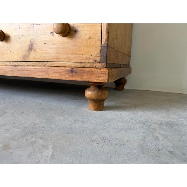 Antique English Pine Sideboard With Central Cupboard & Nine Drawers For Sale - Image 9 of 12