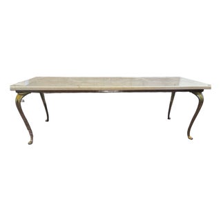 Early 20th Century Stunning Marble Slab With Brass Base For Sale