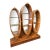 Vintage Art Deco Style Fan & Feather Shaped Three Section Lighted Display Cabinet For Sale