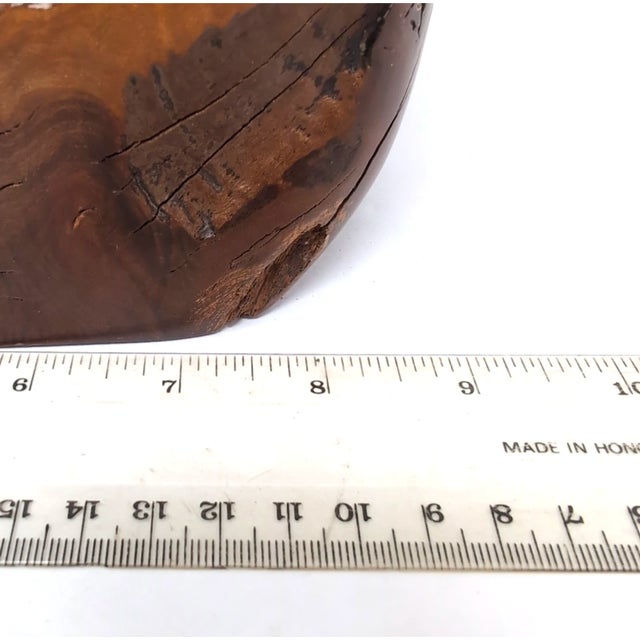 Brown Burlwood Bookends Live Edge Natural Rustic Library Mid Century Modern Unique For Sale - Image 8 of 9