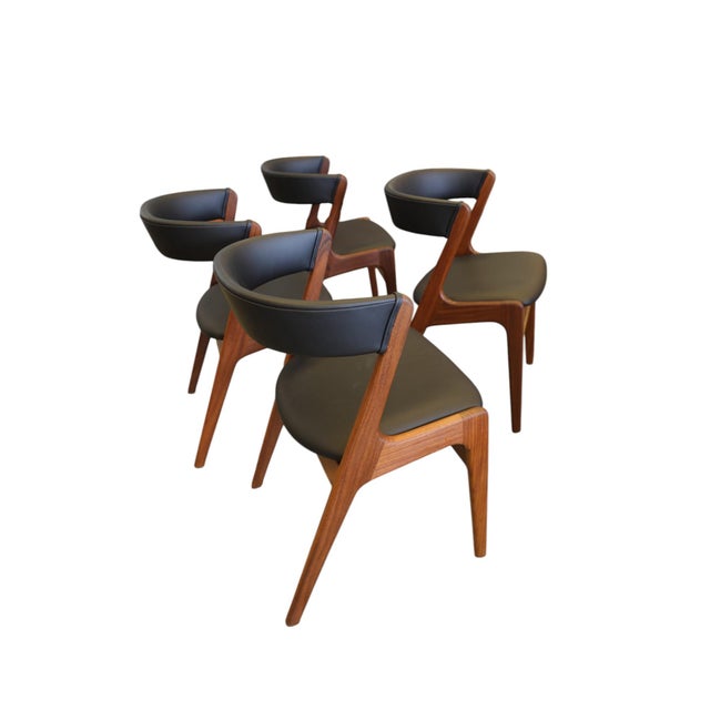Danish Fire Chair in Teak and Black Leather by Kai Kristiansen, 1960s For Sale - Image 6 of 17