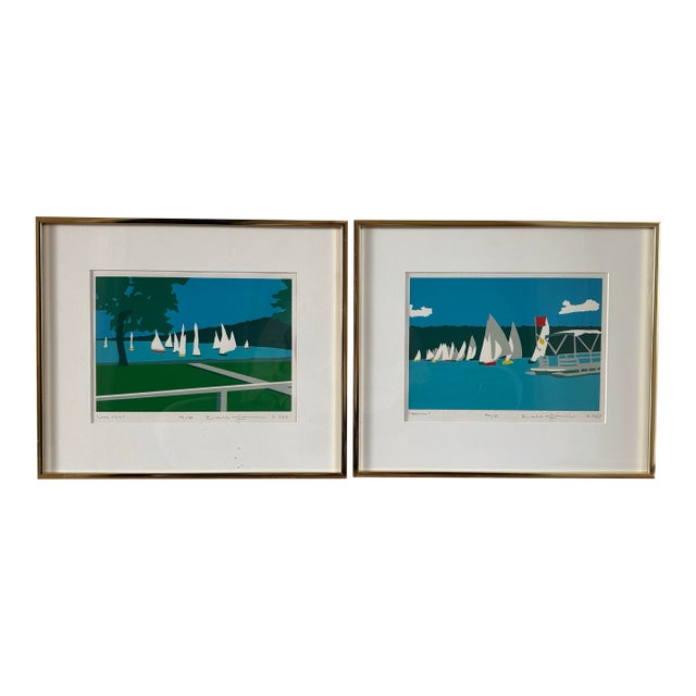 Signed Limited Edition Nautical Serigraphs, 1987 — Set of 2 For Sale