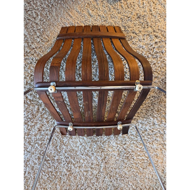 Mid Century Danish Modern Slat Chairs by Hans Brattrud for Hove Møbler in Rosewood For Sale - Image 10 of 11