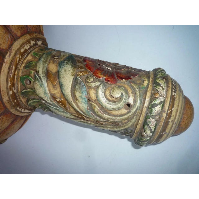 Brown 1920's French Art Deco Carved and Patinated Wall Sconces a - Pair For Sale - Image 8 of 10