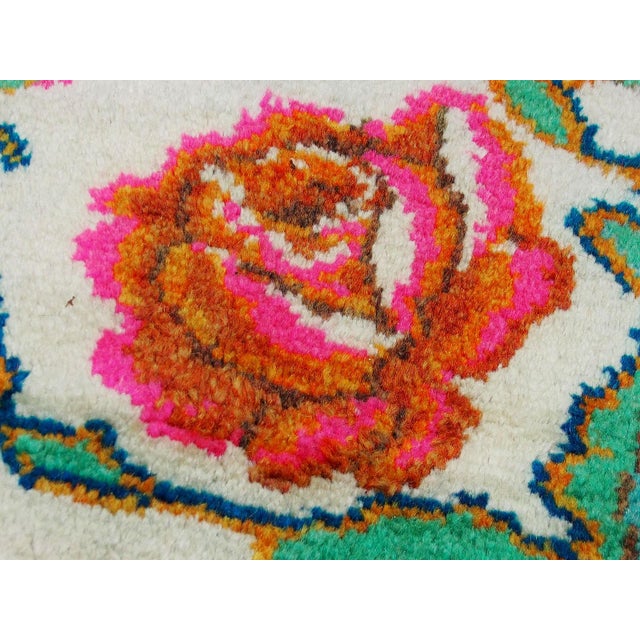 Roses Oriental Hand Knotted Rug in Wool, 1920s For Sale - Image 15 of 18