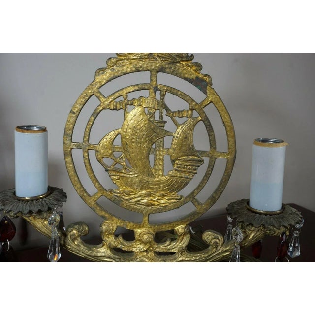 Art Deco 1920's Art Deco Bronze Cast Nautical Ship/ Boat Table Lamps a - Pair For Sale - Image 3 of 9