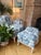 Custom Blue and White Marquis Bergere Chair and Ottoman Set Upholstered in Ralph Lauren For Sale - Image 9 of 18