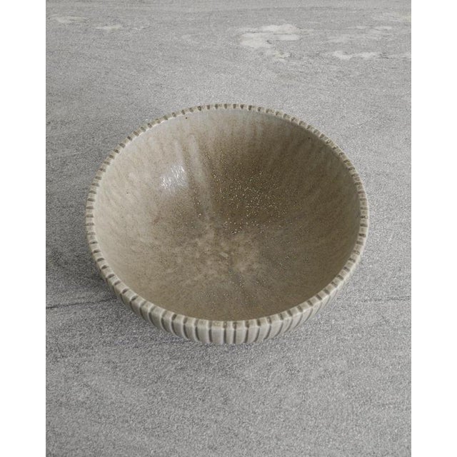 1950s Danish Mid-Century Grey Ceramic Bowl from Arne Bang, 1950s For Sale - Image 5 of 8