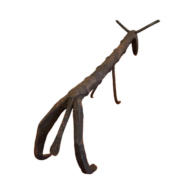 Late 20th Century Hand Forged Brutalist Iron Longhorn Bull Sculpture Folk Art Metal Figure For Sale - Image 9 of 11