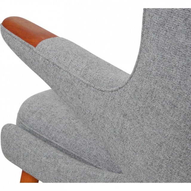 Papa Bear Chair in Grey Hallingdal Fabric by Hans Wegner, 1970s For Sale - Image 11 of 18