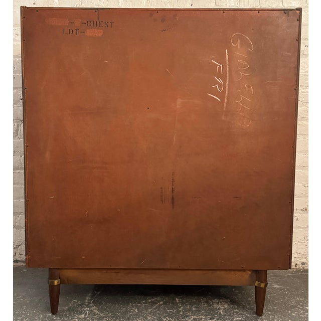 Vintage Merton Gershun-Style Walnut Highboy Dresser by Carlton House For Sale - Image 12 of 17