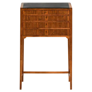 Freestanding Cabinet in Rosewood, Brass and Leather attributed to Frits Henningsen, 1950s