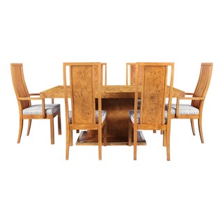 Vintage Burl Wood Dining Room Set by Thomasville For Sale