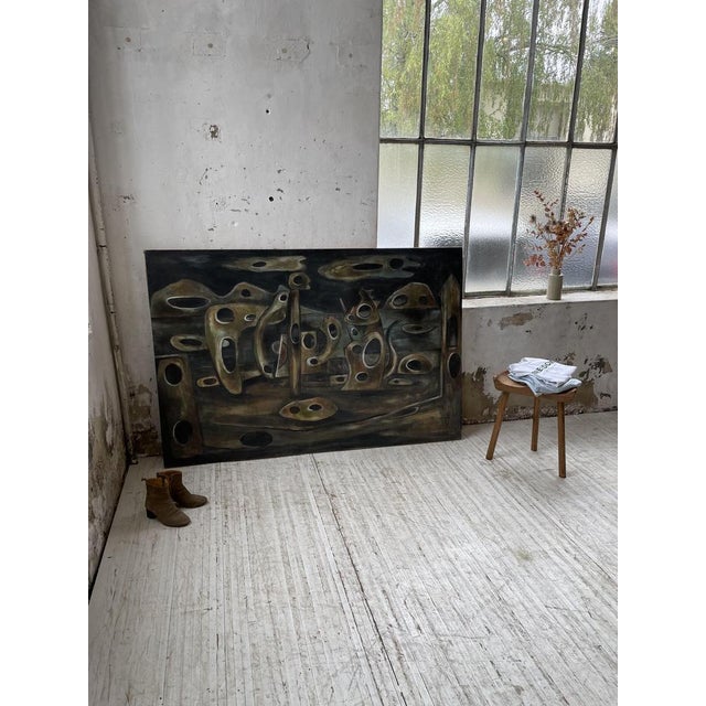 Black Dmitrienko, 1950s, Oil on Canvas and Wood For Sale - Image 8 of 18