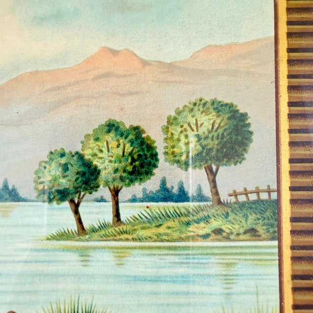 Loto Des Paysages French Game Box Lid, Chromolithograph, Framed, Circa 1900 For Sale In Philadelphia - Image 6 of 12