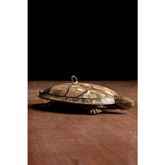 Vintage 1980s Brass Mosaic Turtle Serving Tray For Sale In Chicago - Image 6 of 6