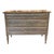 Italian neoclassical paint decorated chest of three long drawers, the case painted in soft green with faux marble top, the...