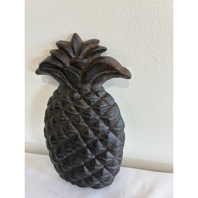 Mid-Century Modern Vintage Cast Iron Pineapple For Sale - Image 3 of 9