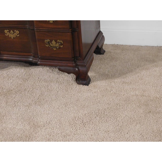 Ethan Allen Dark Cherry Goddard Style Chippendale Dresser Chest Nightstand For Sale - Image 10 of 15