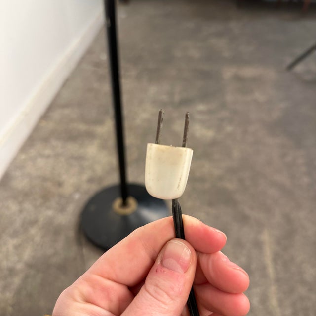 Mid Century Atomic Style Black and Brass Adjustable Double Light Floor Lamp For Sale - Image 12 of 12