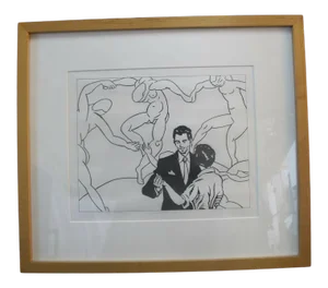 Kevin T Kelly Modern Pop Art Framed Graphite for Syntax & Semantics