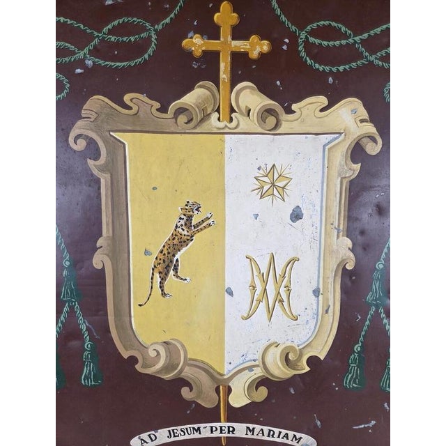 Early 20th Century Coat of Arms Panel in Painted Sheet Metal For Sale - Image 6 of 9