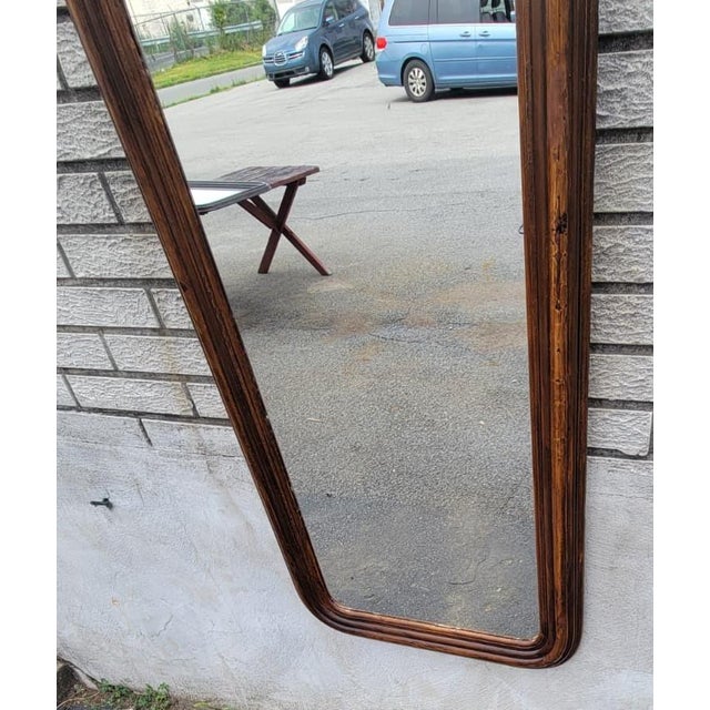 Wood Antique 19th Century American Victorian Walnut Arched Wall Mirror Hallway For Sale - Image 7 of 18