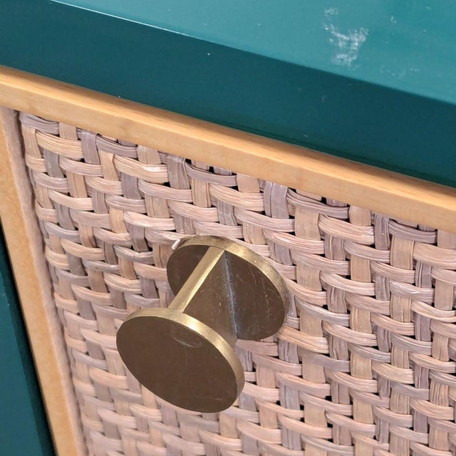 Anthropologie Presti Rattan Three Drawer Media Console, Attributed For Sale - Image 10 of 10
