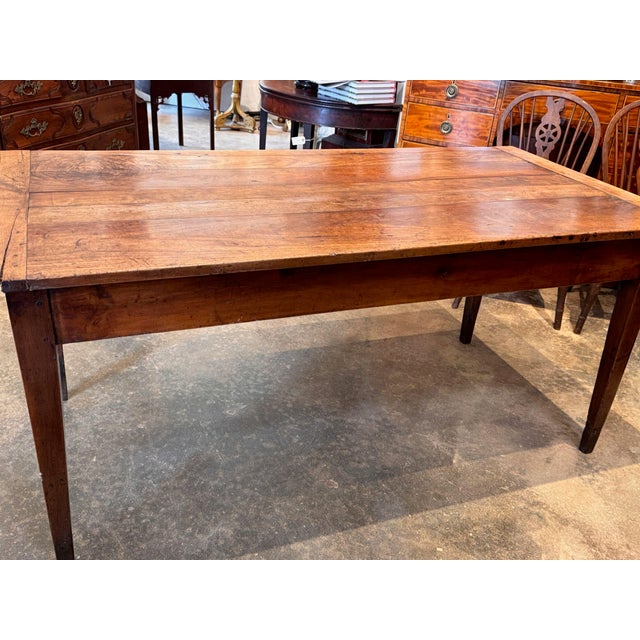 19th Century Fruitwood Farm Table With Pull-Out Leaf For Sale - Image 9 of 9