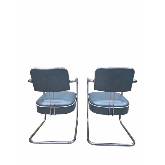 Mid-Century Modern Mid 20th Century Art Deco Cantilever Chairs Newly Reupholstered - Pair For Sale - Image 3 of 11