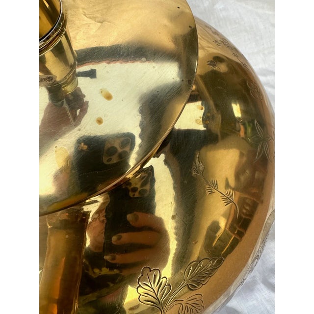 Vintage Brass Chinoiserie Urn Table Lamp For Sale - Image 10 of 10